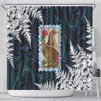 New Zealand Weka Shower Curtain Maori Hen Koru Pattern LT05 - Polynesian Pride
