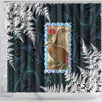 New Zealand Weka Shower Curtain Maori Hen Koru Pattern LT05 - Polynesian Pride
