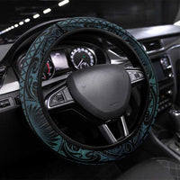 New Zealand Weka Steering Wheel Cover Maori Hen Koru Pattern LT05 Universal Fit Black - Polynesian Pride