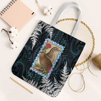 New Zealand Weka Tote Bag Maori Hen Koru Pattern LT05 White Strap One Size Black - Polynesian Pride