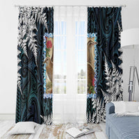 New Zealand Weka Window Curtain Maori Hen Koru Pattern LT05 - Polynesian Pride