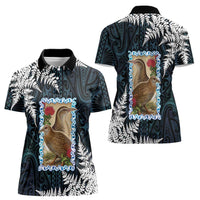 New Zealand Weka Women Polo Shirt Maori Hen Koru Pattern LT05 - Polynesian Pride