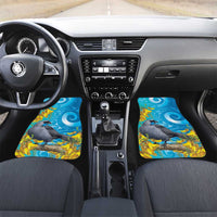 New Zealand Kokako Bird Car Mats Maori Koru With Kowhai Flowers - Polynesian Pride