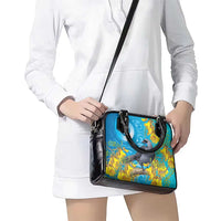 New Zealand Kokako Bird Shoulder Handbag Maori Koru With Kowhai Flowers LT05 - Polynesian Pride
