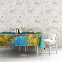 New Zealand Kokako Bird Tablecloth Maori Koru With Kowhai Flowers LT05 - Polynesian Pride
