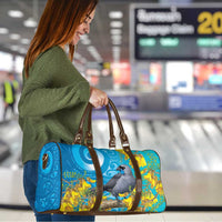 New Zealand Kokako Bird Travel Bag Maori Koru With Kowhai Flowers - Polynesian Pride