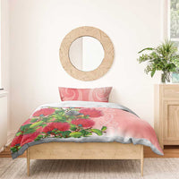 New Zealand Fantail Bedding Set Maori Koru With Pohutukawa Flowers LT05 - Polynesian Pride