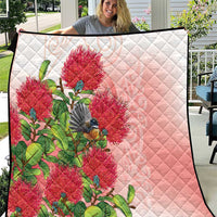 New Zealand Fantail Quilt Maori Koru With Pohutukawa Flowers - Polynesian Pride