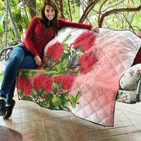 New Zealand Fantail Quilt Maori Koru With Pohutukawa Flowers - Polynesian Pride