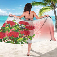 New Zealand Fantail Sarong Maori Koru With Pohutukawa Flowers - Polynesian Pride