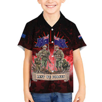 Australia And New Zealand ANZAC Day Family Matching Off Shoulder Maxi Dress and Hawaiian Shirt Soldiers Lest We Forget