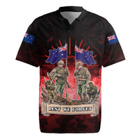 Australia And New Zealand ANZAC Day Rugby Jersey Soldiers Lest We Forget