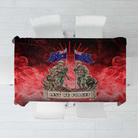 Australia And New Zealand ANZAC Day Tablecloth Soldiers Lest We Forget LT05 Red - Polynesian Pride