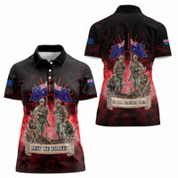 Australia And New Zealand ANZAC Day Women Polo Shirt Soldiers Lest We Forget