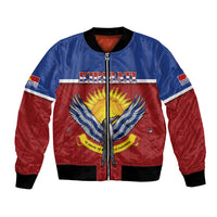 Kiribati 45th Independence Day Bomber Jacket Lesser Frigatebird Tribal Pattern LT05 Unisex Red - Polynesian Pride