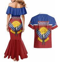 Kiribati 45th Independence Day Couples Matching Mermaid Dress and Hawaiian Shirt Lesser Frigatebird Tribal Pattern LT05 - Polynesian Pride