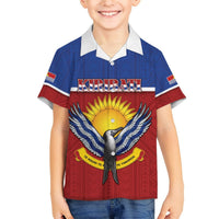 Kiribati 45th Independence Day Hawaiian Shirt Lesser Frigatebird Tribal Pattern LT05 - Polynesian Pride