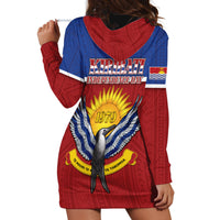 Kiribati 45th Independence Day Hoodie Dress Lesser Frigatebird Tribal Pattern LT05 - Polynesian Pride