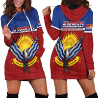 Kiribati 45th Independence Day Hoodie Dress Lesser Frigatebird Tribal Pattern LT05 - Polynesian Pride