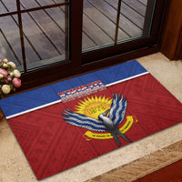 Kiribati 45th Independence Day Rubber Doormat Lesser Frigatebird Tribal Pattern LT05 - Polynesian Pride
