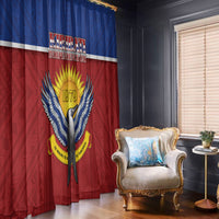 Kiribati 45th Independence Day Window Curtain Lesser Frigatebird Tribal Pattern LT05 - Polynesian Pride