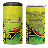 Vanuatu 45th Independence 4 in 1 Can Cooler Tumbler Special Style LT05 One Size: 16 oz Yellow - Polynesian Pride