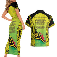 Vanuatu 45th Independence Couples Matching Short Sleeve Bodycon Dress and Hawaiian Shirt Special Style LT05 - Polynesian Pride