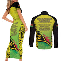 Vanuatu 45th Independence Couples Matching Short Sleeve Bodycon Dress and Long Sleeve Button Shirt Special Style LT05 - Polynesian Pride