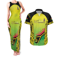 Vanuatu 45th Independence Couples Matching Tank Maxi Dress and Hawaiian Shirt Special Style LT05 Yellow - Polynesian Pride