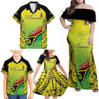Vanuatu 46th Independence Family Matching Off Shoulder Maxi Dress and Hawaiian Shirt Special Style LT05 - Polynesian Pride