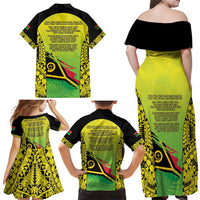 Vanuatu 45th Independence Family Matching Off Shoulder Maxi Dress and Hawaiian Shirt Special Style LT05 - Polynesian Pride