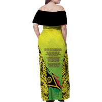 Vanuatu 46th Independence Family Matching Off Shoulder Maxi Dress and Hawaiian Shirt Special Style LT05 - Polynesian Pride