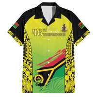 Vanuatu 46th Independence Family Matching Off Shoulder Short Dress and Hawaiian Shirt Special Style LT05 Dad's Shirt - Short Sleeve Yellow - Polynesian Pride