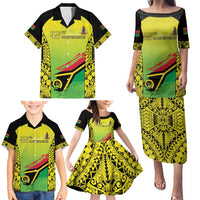 Vanuatu 45th Independence Family Matching Puletasi and Hawaiian Shirt Special Style LT05 - Polynesian Pride