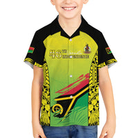 Vanuatu 46th Independence Family Matching Short Sleeve Bodycon Dress and Hawaiian Shirt Special Style LT05 Son's Shirt Yellow - Polynesian Pride