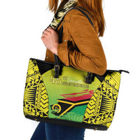Vanuatu 45th Independence Leather Tote Bag Special Style - Polynesian Pride