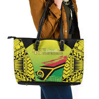Vanuatu 46th Independence Leather Tote Bag Special Style LT05 - Polynesian Pride