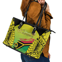 Vanuatu 46th Independence Leather Tote Bag Special Style LT05 - Polynesian Pride