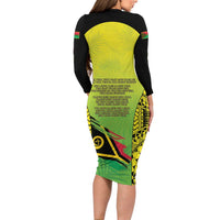 Vanuatu 46th Independence Long Sleeve Bodycon Dress Special Style LT05 - Polynesian Pride