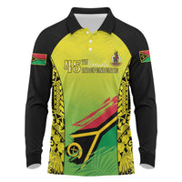 Vanuatu 46th Independence Long Sleeve Polo Shirt Special Style LT05 Yellow - Polynesian Pride