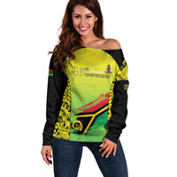 Vanuatu 46th Independence Off Shoulder Sweater Special Style LT05 Women Yellow - Polynesian Pride