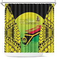 Vanuatu 45th Independence Shower Curtain Special Style - Polynesian Pride