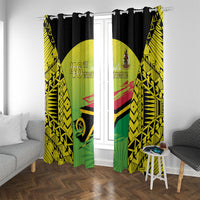 Vanuatu 46th Independence Window Curtain Special Style LT05 With Grommets Yellow - Polynesian Pride