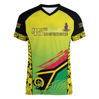 Vanuatu 46th Independence Women V-Neck T-Shirt Special Style LT05 Female Yellow - Polynesian Pride