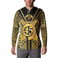 Vanuatu 45th Anniversary Of Independence Button Sweatshirt Gold Style LT05 - Polynesian Pride