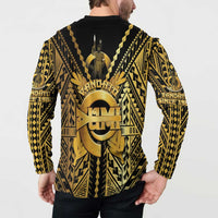 Vanuatu 45th Anniversary Of Independence Button Sweatshirt Gold Style LT05 - Polynesian Pride