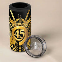 Vanuatu 45th Anniversary Of Independence 4 in 1 Can Cooler Tumbler Gold Style LT05 - Polynesian Pride