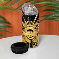 Vanuatu 45th Anniversary Of Independence 4 in 1 Can Cooler Tumbler Gold Style LT05 - Polynesian Pride