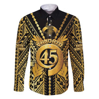 Vanuatu 45th Anniversary Of Independence Family Matching Summer Maxi Dress and Hawaiian Shirt Gold Style - Polynesian Pride