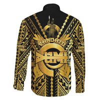 Vanuatu 46th Anniversary Of Independence Family Matching Tank Maxi Dress and Hawaiian Shirt Gold Style LT05 - Polynesian Pride